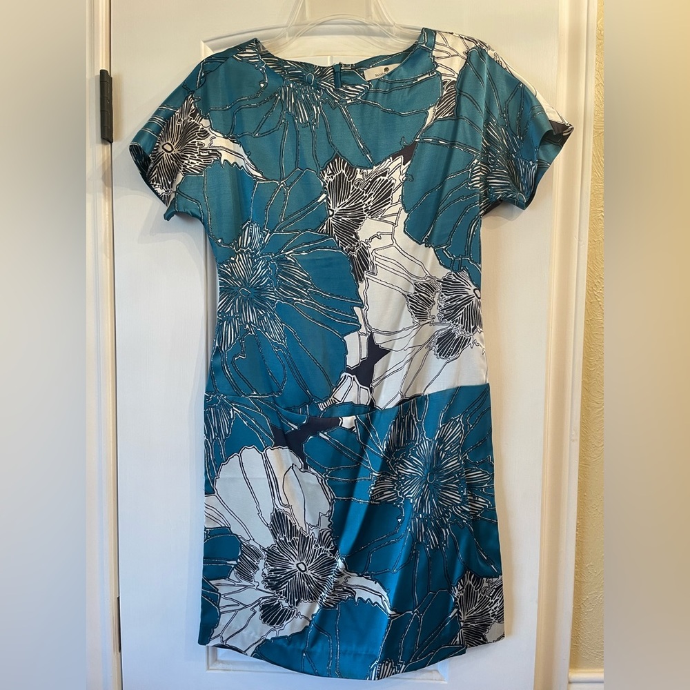 Teal Banana Republic silk dress, size 0
